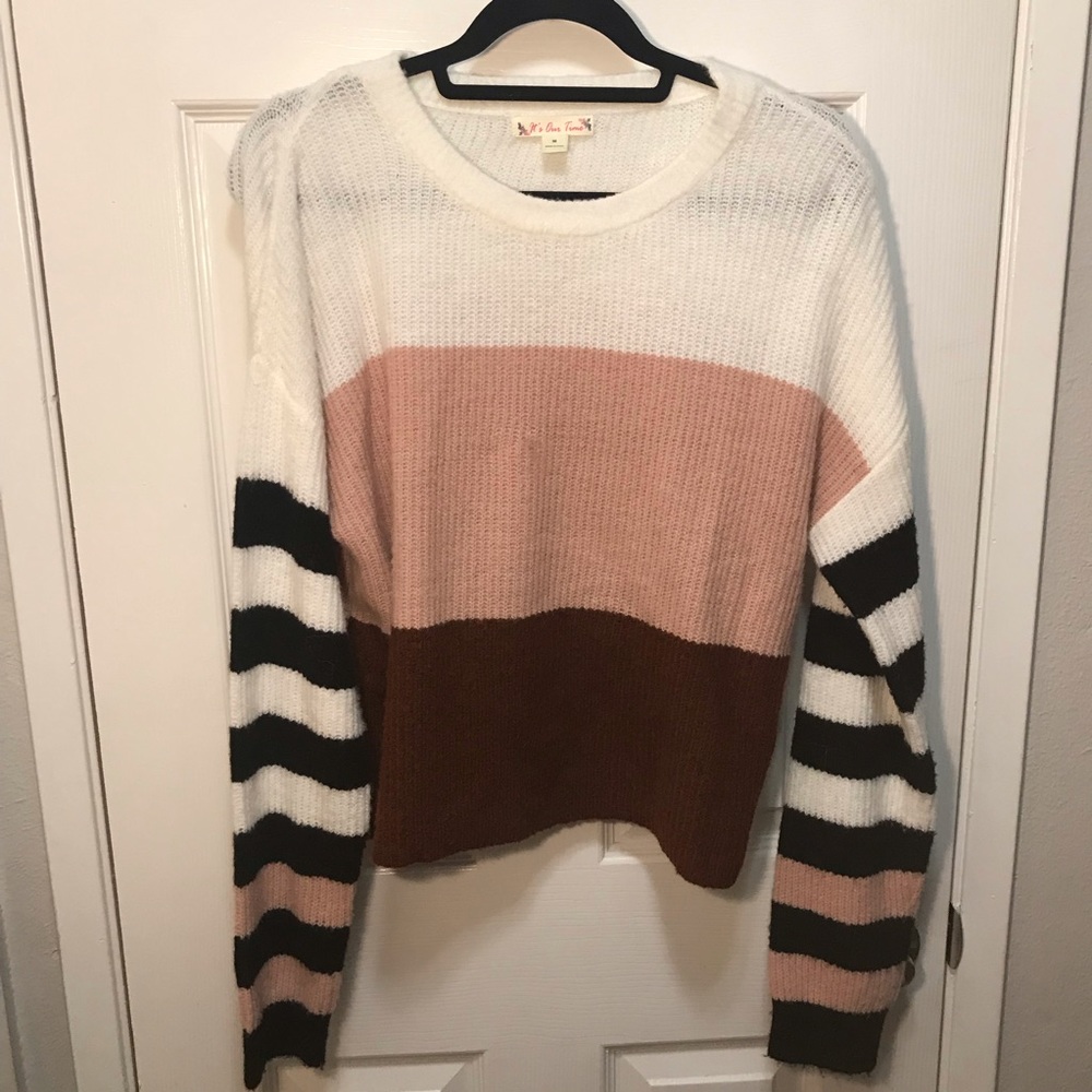It's Our Time Color Block Sweater Sz M